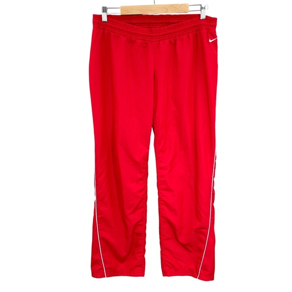 Nike Athletic Dept Track Pant Woman M Red Vintage‎ Low Rise Gym Stripe Training - Picture 1 of 14
